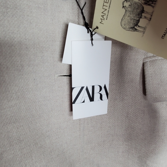 NWT ZARA WOOL COAT STONE COLOR - Picture 7 of 15